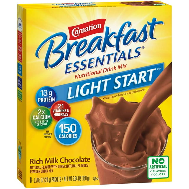 Carnation Breakfast Essentials Light HHA1 Start Powder Drink Mix, Rich