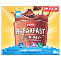 Carnation Breakfast Essentials Nutritional Powder Drink Mix, Rich Milk Chocolate, 22 - 36 g Packets
