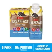 Carnation Breakfast Essentials Nutritional Protein-Packed Drink Shakes, Cookies n Creme Breakfast Shake, 8 fl oz, 6 Pack