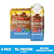 Carnation Breakfast Essentials Nutritional Protein-Packed Drink Shakes, Rich Milk Chocolate Breakfast Shake, 8 fl oz, 6 Pack