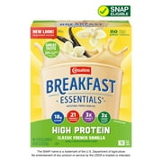 Carnation Breakfast Essentials Powder High Protein Nutritional Shake Drink Mix Packets, Classic French Vanilla Breakfast Shake, 10 Count