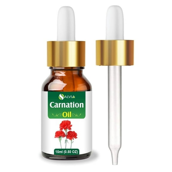 Carnation (Dianthus caryophyllus) Therapeutic Essential Oil by Salvia Amber Bottle Natural Uncut Undiluted Pure Cold Pressed Aromatherapy Premium Oil - 15ML/ 0.5 fl oz