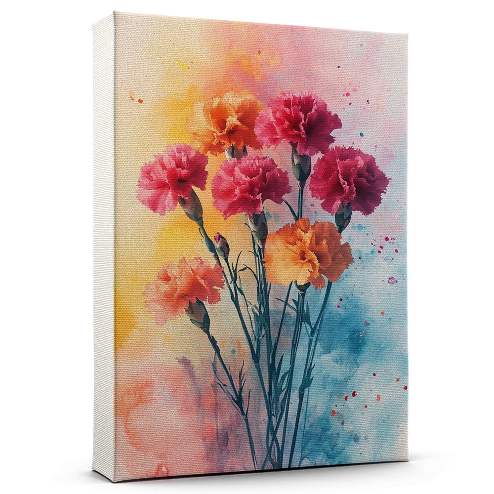 Carnation Flower Canvas Wall Art 8x12 inches - Soft Farmhouse ...
