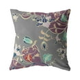 thumbnail image 1 of Carnation Garden Suede Blown and Closed Pillow Yellow on Red 20"x20", 1 of 2