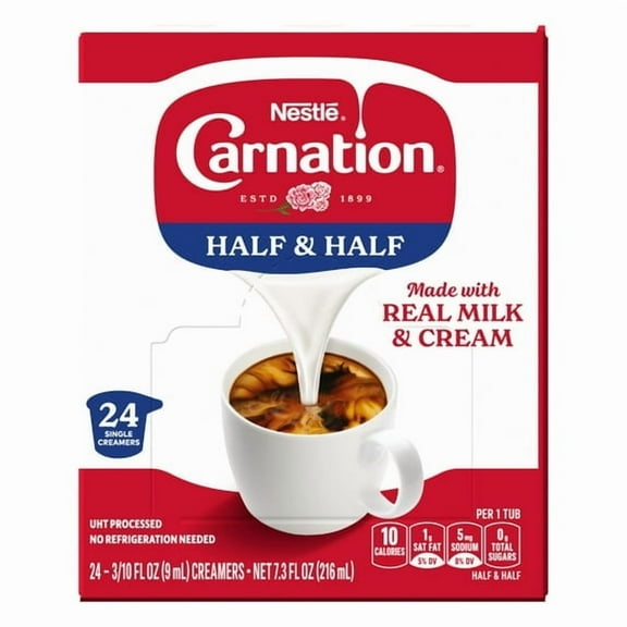 Carnation Half & Half Liquid Creamer Singles - 7.3 fl oz (Pack of 4)