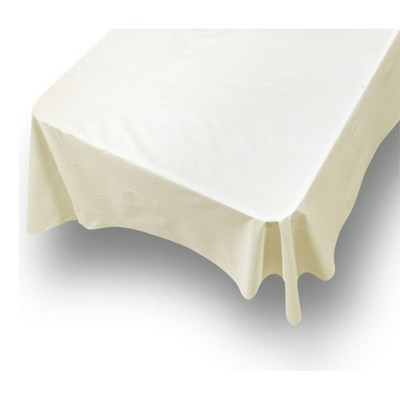 Carnation Home Fashions 70'' Round, Vinyl Tablecloth with Polyester Flannel Backing in Ivory