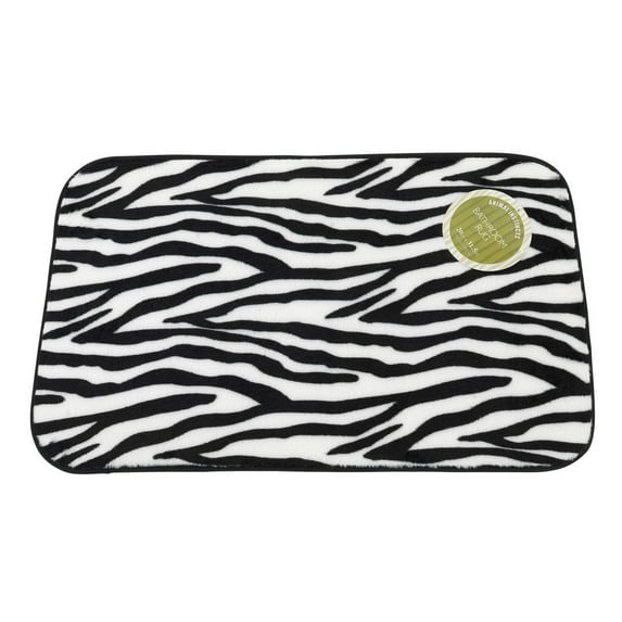 Carnation Home Fashions Animal Print Faux Fur 20 x 31 in. Bath Mat
