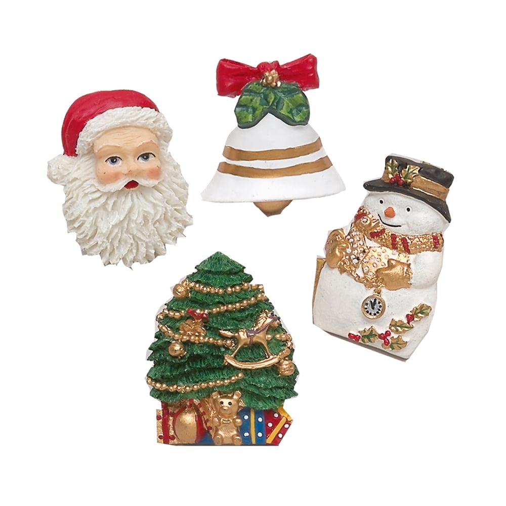 Carnation Home Fashions Christmas Tyme Resin Shower Curtain Hooks