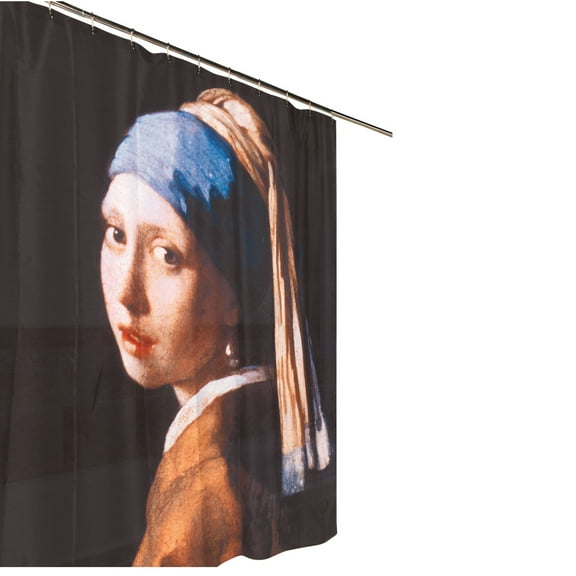Carnation Home Fashions Girl with the Pearl Earring Fabric Shower Curtain