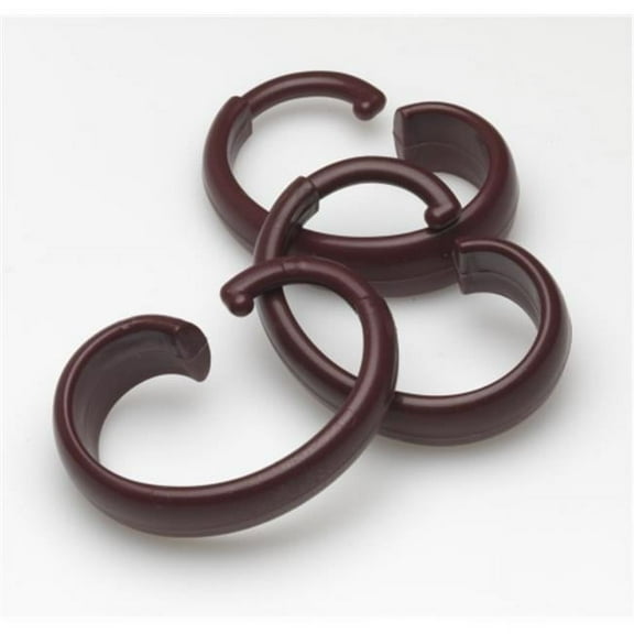 Carnation Home Fashions Hang Ease "C" Type Plastic Shower Curtain Hooks - Burgundy 3x3"