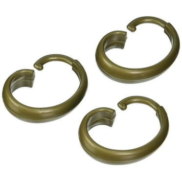 Carnation Home Fashions Hang Ease "C" Type Plastic Shower Curtain Hooks - Gold 3x3"