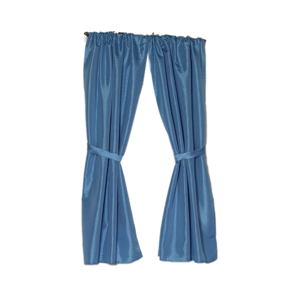 "Lauren" Diamond-Piqued, 100% Polyester Window Curtain in Light Blue