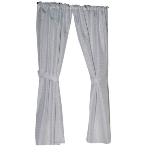 "Lauren" Diamond-Piqued, 100% Polyester Window Curtain in White