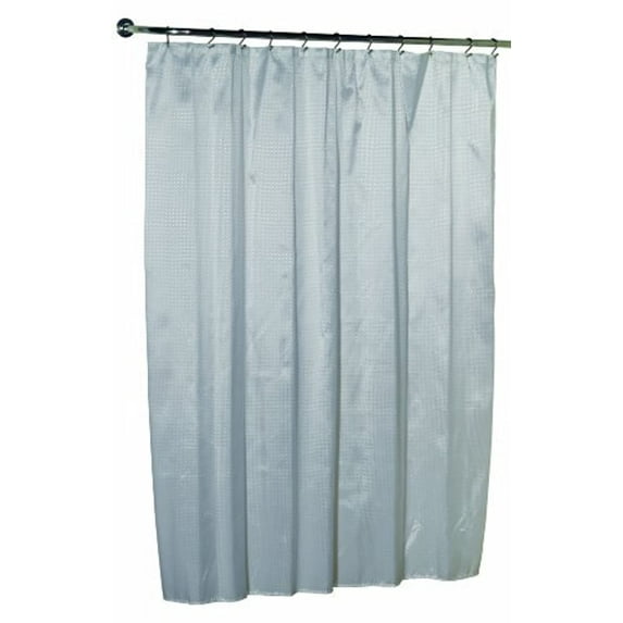 Carnation Home Fashions "Lauren" Dobby Fabric Shower Curtain - White 70x72"