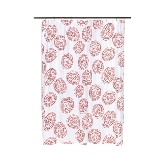 Carnation Home Fashions Lucerne Fabric Shower Curtain with Poly Taffeta Flocking