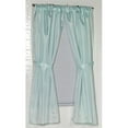thumbnail image 1 of 100% Polyester fabric window curtain with two panels and two tie backs in Spa Blue, size 54" wide x 34" long, 1 of 7