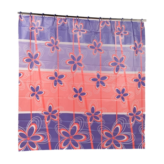 Carnation Home Fashions SCPEVA-HK-POS Posy Peva Shower Curtain with Built in Hooks
