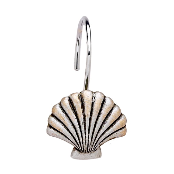 Carnation Home Fashions "Seaside" Resin Shower Curtain Hooks - Silver 1.5x1.5"