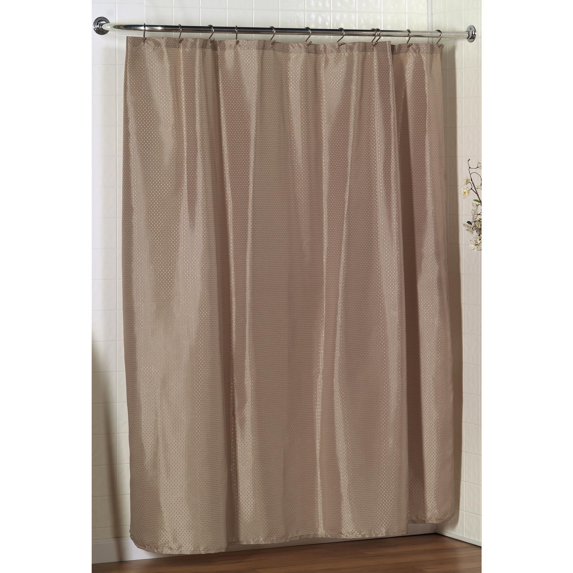 Carnation Home Fashions "Lauren" Dobby Fabric Shower Curtain - Linen 70"x72"
