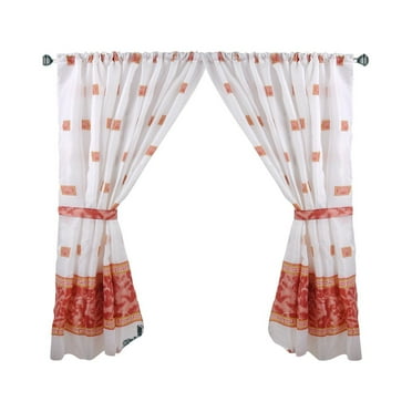Carnation Home "Windsor" Fabric Window Curtain 34" x 54" in Burgundy