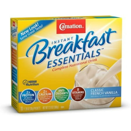 Carnation Instant Breakfast Essentials,Classic French Vanilla, 10-Count, 1.26-Ounce Packets (Pack Of 3)