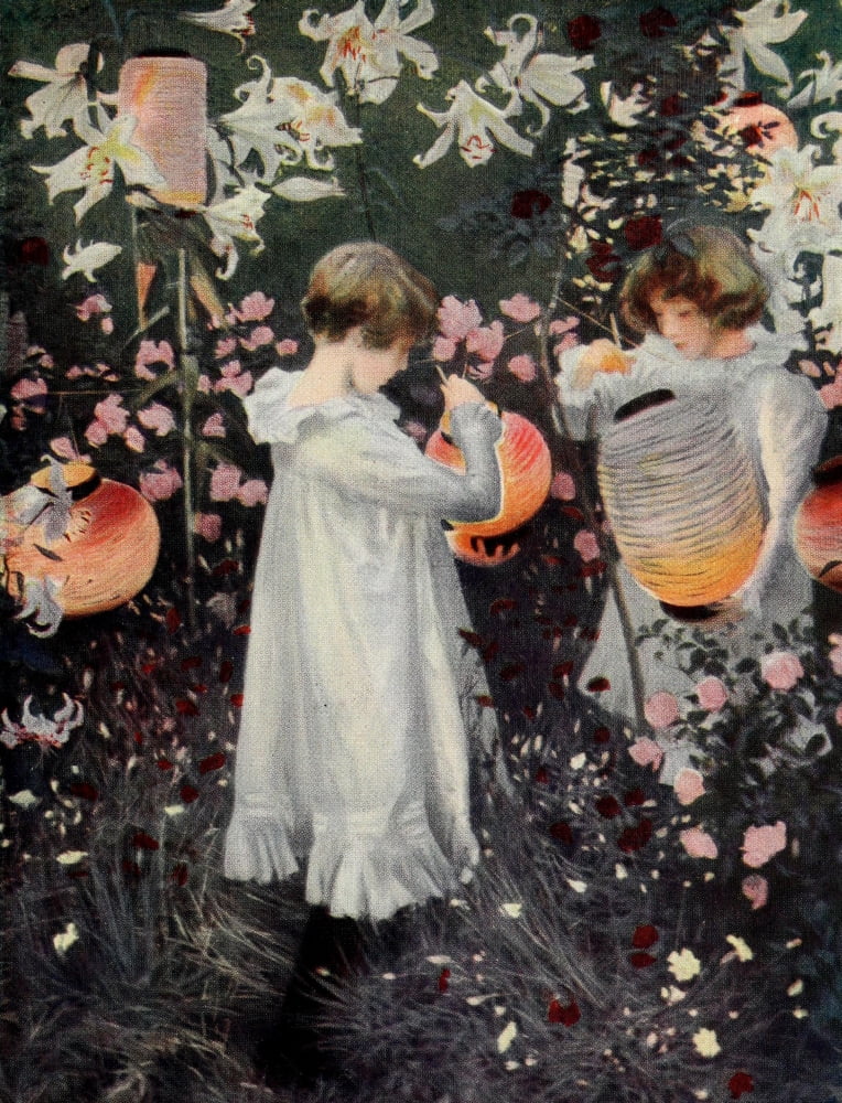 Carnation Lily Lily Rose Canvas Art - J Singer Sargent (24 x 36)
