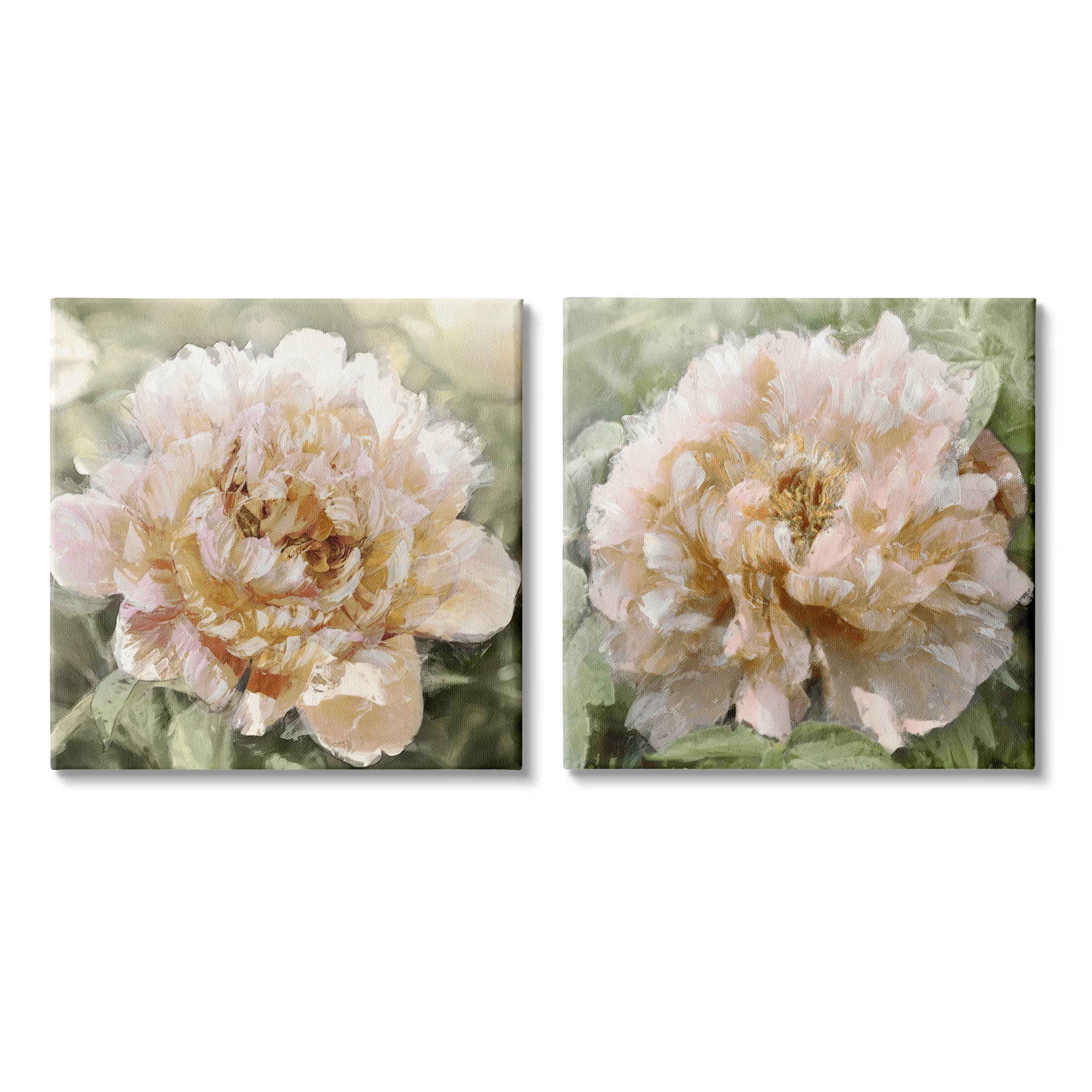 Carnation Plant Blooming Garden Botanical & Floral Graphic Art Gallery Wrapped Canvas Print Wall Art, Set of 2