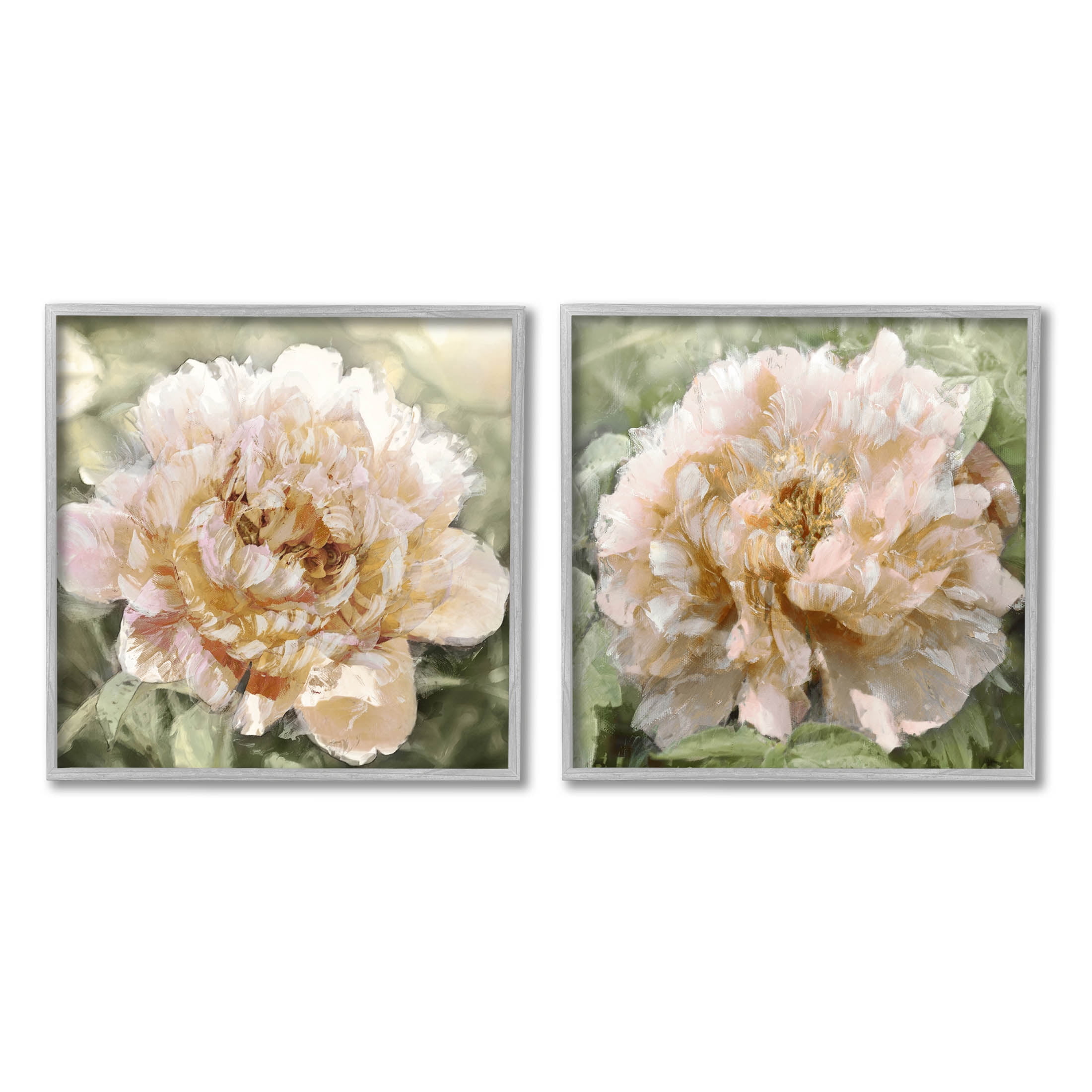 Carnation Plant Blooming Garden Botanical & Floral Graphic Art Gray Framed Art Print Wall Art, Set of 2