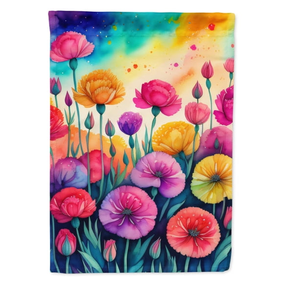 Carnations in Color Garden Flag 11.25 in x 15.5 in