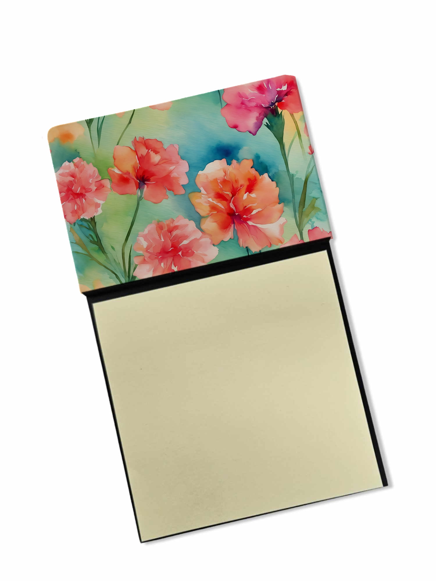 Carnations in Watercolor Sticky Note Holder 3.25 in x 5.25 in