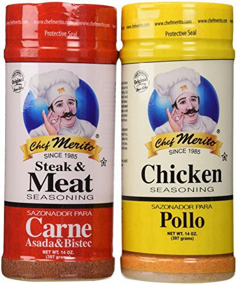 Chef Merito Carne Asada Beef and Chicken Seasoning Powder Mix Combo Pack 14oz Walmart