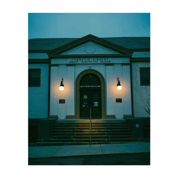 Carnegie Library, Mt. Washington Branch - Pittsburgh Pennsylvania Photography Unframed Wall Art Print 8 x 10 inches