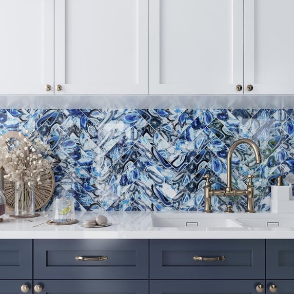 Carnelian 3 in. x 12 in. Glossy Blue Glass Subway Wall and Floor Tile (5 sq. ft./case) (20-pack)