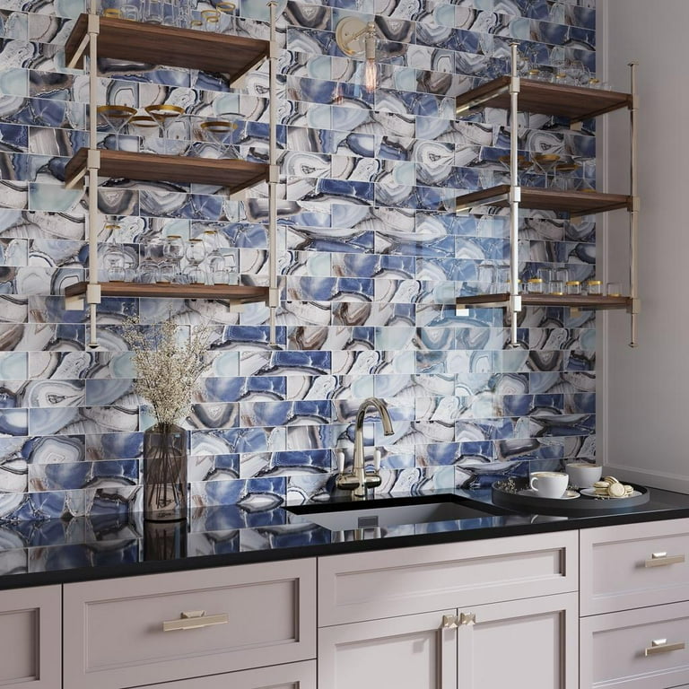 Apollo Tile Carnelian Gray 3-in x 12-in Glossy Glass Floor and Wall Tile (5-sq. ft/ Carton)