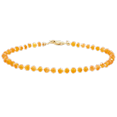 thumbnail image 1 of Carnelian 3mm Round Shape Faceted Cut Beads 7 inch Silver Plated Clasp Bracelet for men, women, unisex. Link Chain Stacking Bracelet.|LINK_01869, 1 of 3