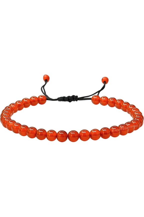 Carnelian Crystal Anklet, 6mm Beads Anklet for Women