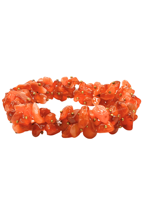 Carnelian Crystal Chip Bracelet