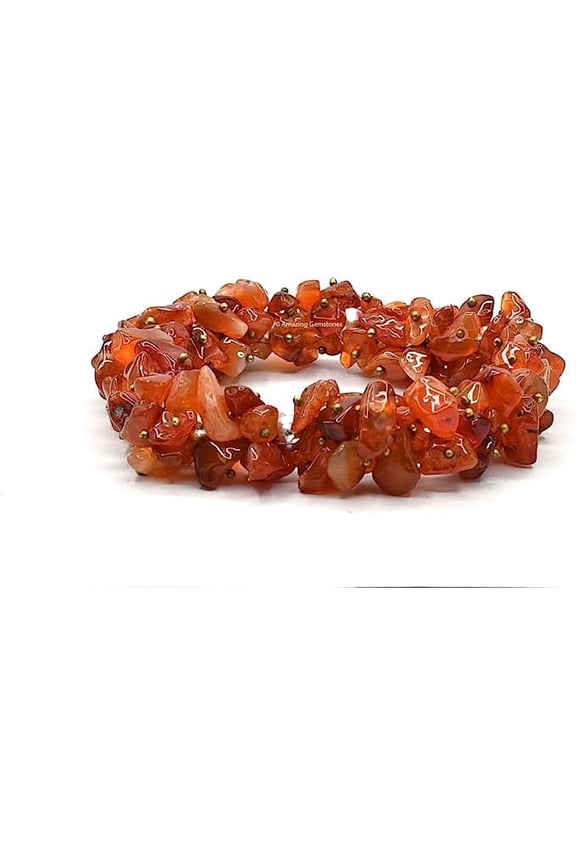 Carnelian Crystal Chip Bracelet