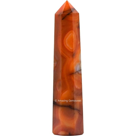 Carnelian Crystal Tower Obelisk Point (3" to 4" INCH)