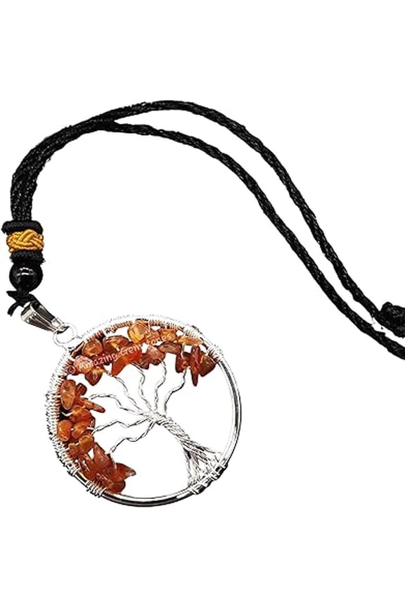 Carnelian Crystal necklace Tree of Life