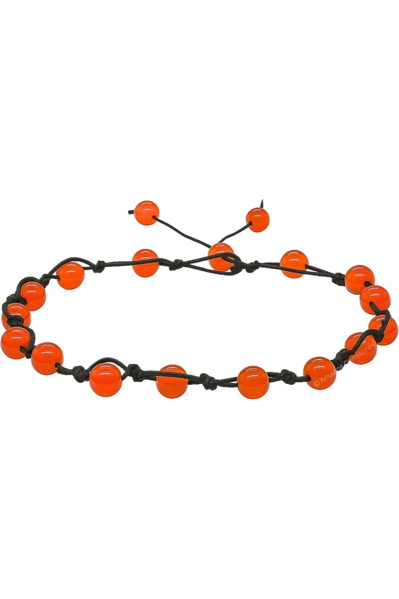 Carnelian (Knotted) Crystal Anklet, 6mm Beads Anklet for Women