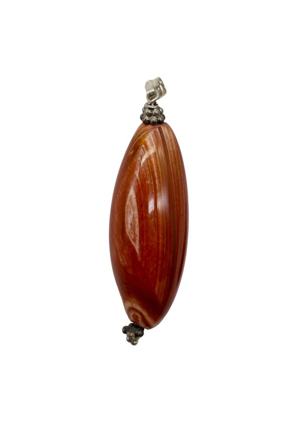 Carnelian Marquise Pendant | 2 1/4" Long | 40x16mm (Carnelian) | Orange |