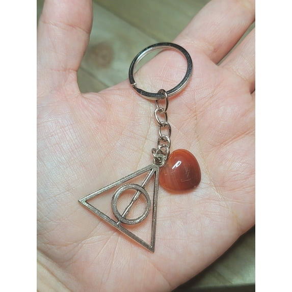 Carnelian Natural Healing Stone Keychain For Protection