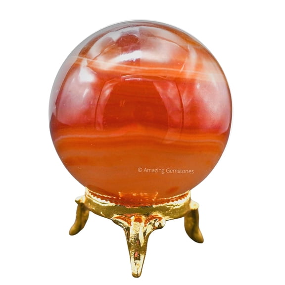 Carnelian Onyx Crystal Ball Sphere 1.5" Inches