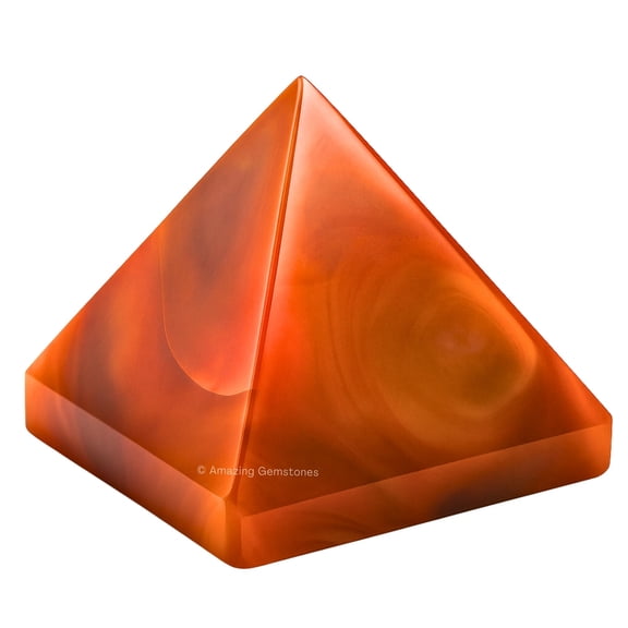 Carnelian Pyramid Crystal Healing Stones - 2" Pyramid