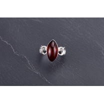 Carnelian Ring | Sterling Silver Marquise Ring | Natural Gemstone Jewelry | Handmade Gift for Her, Artisan Carnelian Ring | Sterling Silver