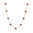 thumbnail image 1 of Carnelian Stone Station 18k Gold-Flashed Sterling Silver Box Chain Necklace Ajustable 20"+2" Ext, 1 of 4