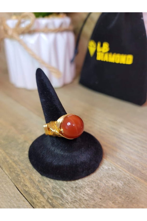 Carnelian Wire Wrap Healing Crystal Rings (Adjustable)