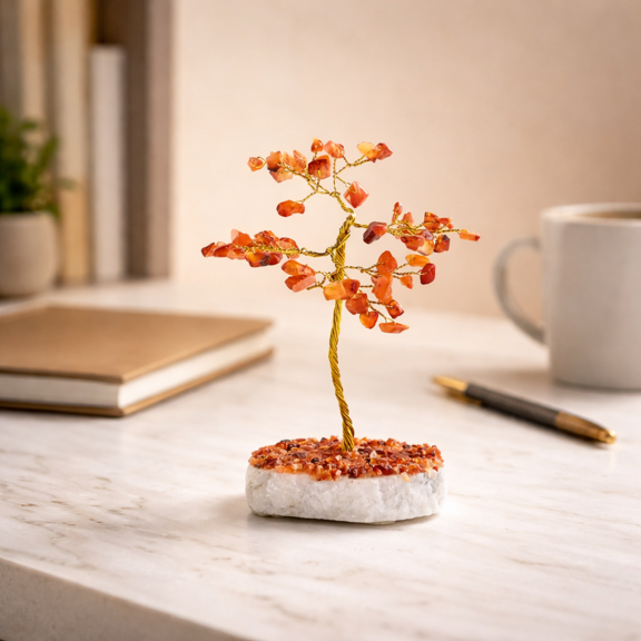 Carnelian Wish Tree Crystal/Gemstone Tree for Spiritual Home Decor
