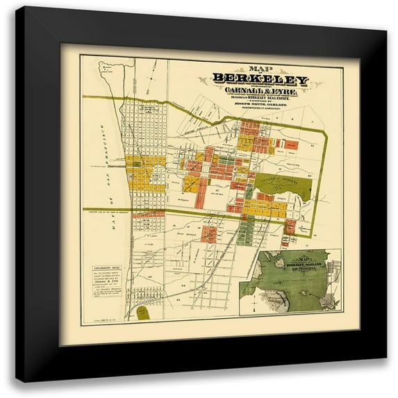 Carnell 21x20 Black Modern Framed Museum Art Print Titled - Berkeley California Landowner - Carnell 1880